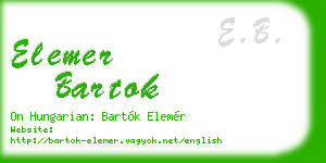 elemer bartok business card